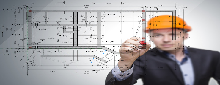 a structural engineer drawing a diagram