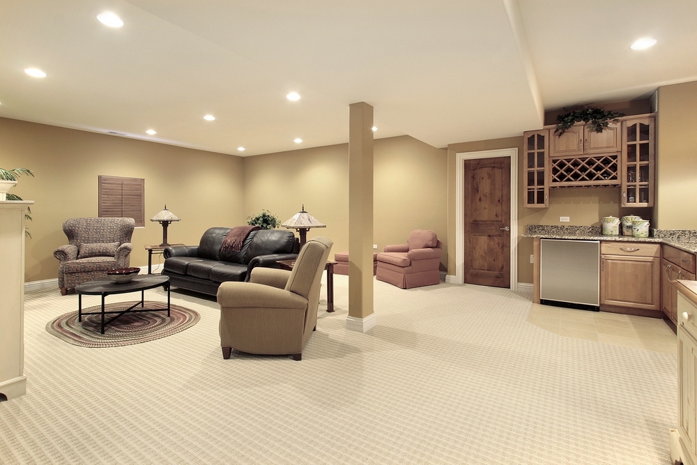 Newly completed basement remodel