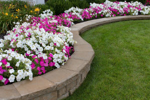 flower garden wall built by a retaining wall contractor