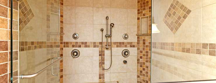 Completed shower after Fairfax, VA bathroom remodeling project