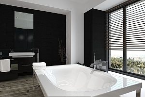 a stand-alone bathtub that was perfectly installed by a Fairfax bathroom remodeling contractor and works well beyond the expectations of the homeowners