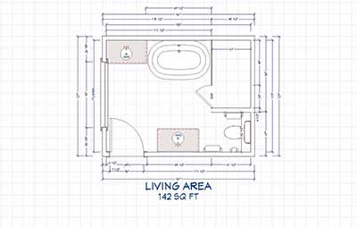 Standard bathroom floor plans with dimensions