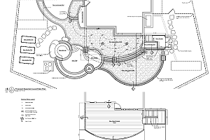 site construction plans of a backyard patio and pool area for a Fairfax, VA home