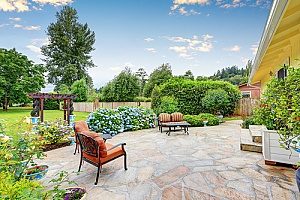 a patio that was constructed on top of many layers of Virginia fill dirt and topsoil