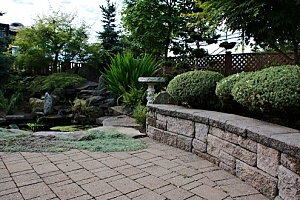 a sunken patio where an inground pool used to be