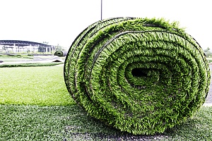 Big Artificial Grass Rolled Up