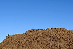 a mound of clean fill dirt used for a construction project