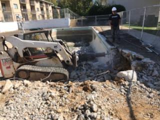 Swimming pool removal and demolition work