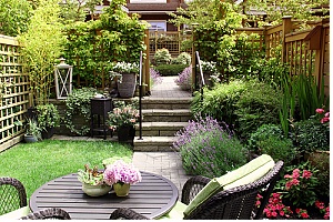 Landscaping for small backyard at a townhouse