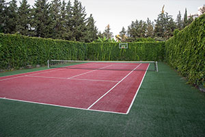 Artificial surface tennis court. 