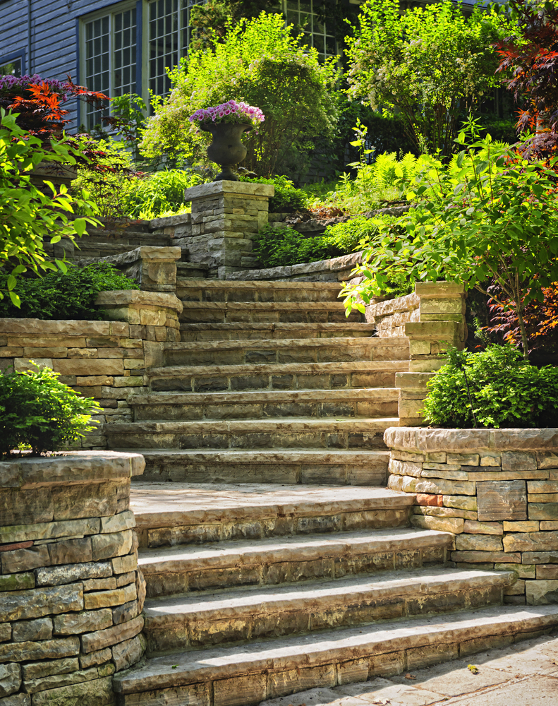 Beautiful retaining walls and steps