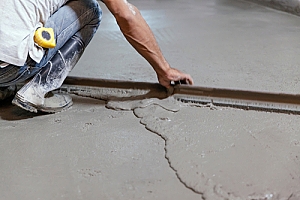Leveling concrete in root cellar floor