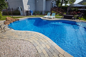 Inground pool in backyard 