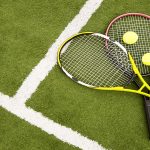 Equipment for playing tennis on grass