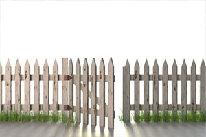 Picket Fence with Open Gate 