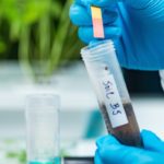 Soil acidity and quality examination in a soil testing lab