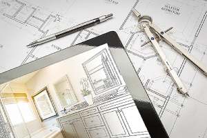 Master bathroom design layout over house plans. Remodeling a bathroom can be an expensive undertaking