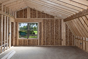a new attic that has been added to a home
