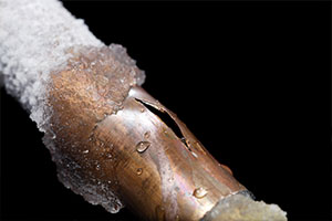 Pipe cracked in winter