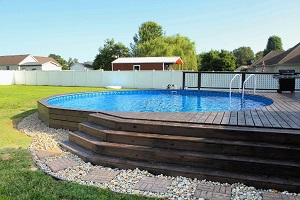 beautiful semi inground pool