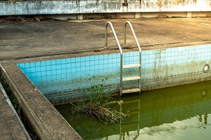 old swimming pool was abandoned