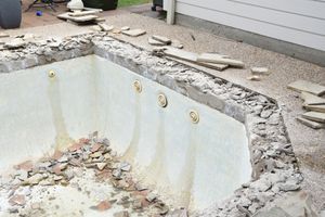 Pool with demolished shells