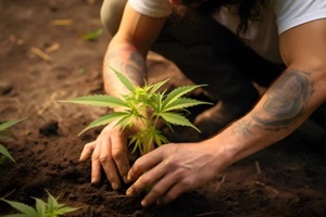 Northern Virginia man growing cannabis plant