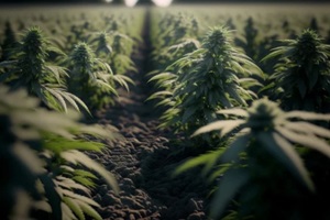 Northern Virginia cannabis hemp plants being grown in a field